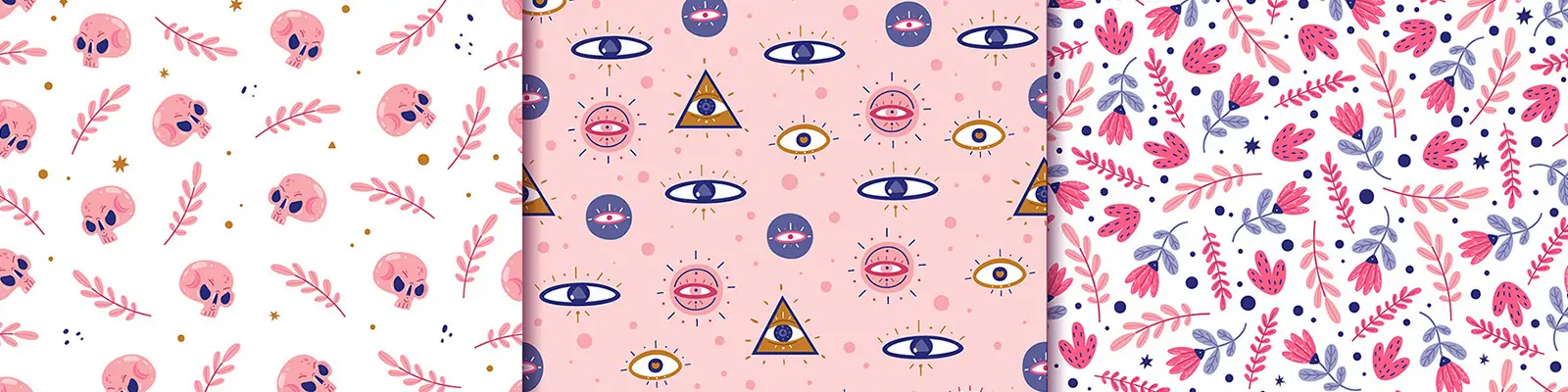 手绘魔法女巫万圣节童话故事图案背景插图eps矢量设计素材模版llustration