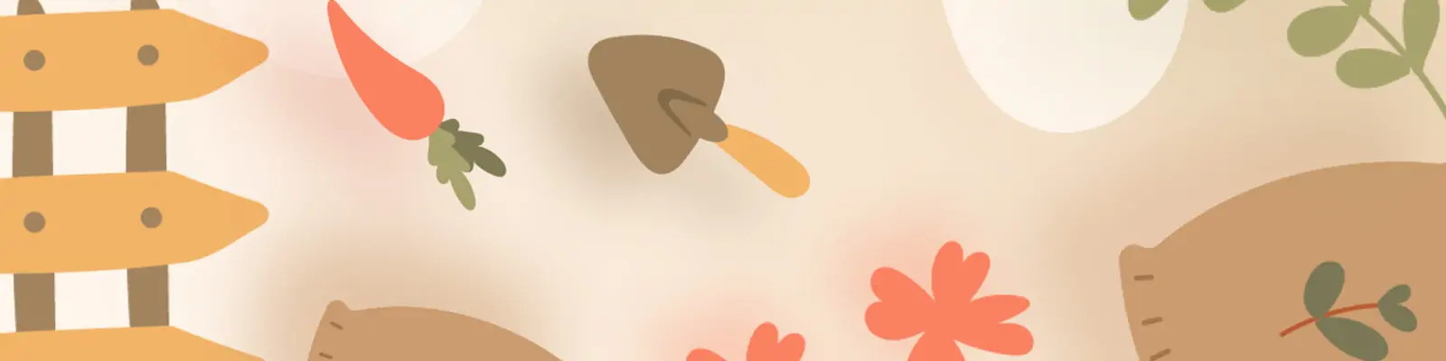 手绘可爱园艺工具鲜花植物图标插图ai矢量设计素材模版llustration