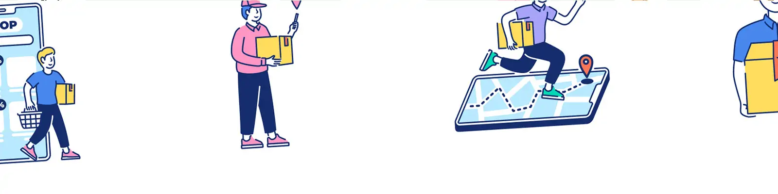 手绘卡通人物电商打折促销活动插图海报ai矢量设计素材模版llustration