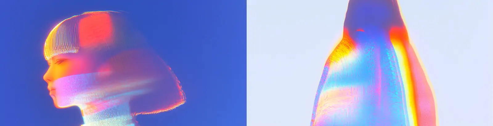 创意彩色时尚模特人物动感模糊摄影海报midjourney风格种子关键词咒语