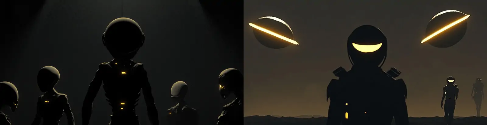 创意未来科技感外星人抵达场景海报midjourney风格种子关键词咒语