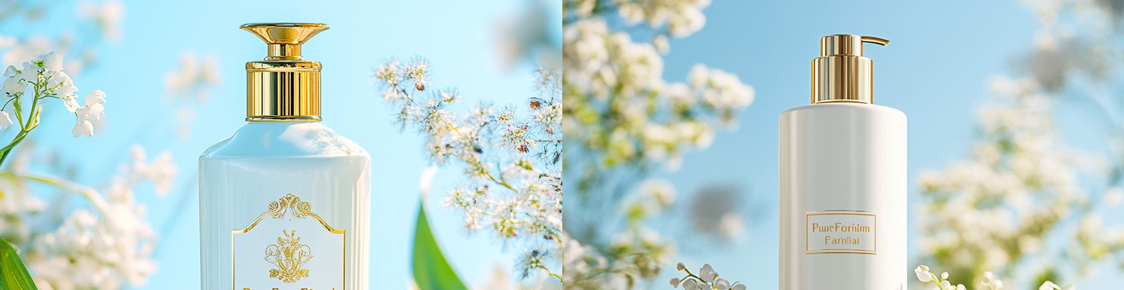 小苍兰铃兰鲜花洗发水护发素洗护产品广告摄影海报midjourney关键词咒语