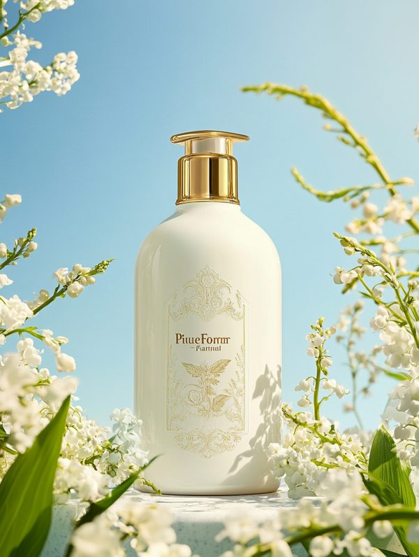 小苍兰铃兰鲜花洗发水护发素洗护产品广告摄影海报midjourney关键词咒语-Ai宇宙吧-