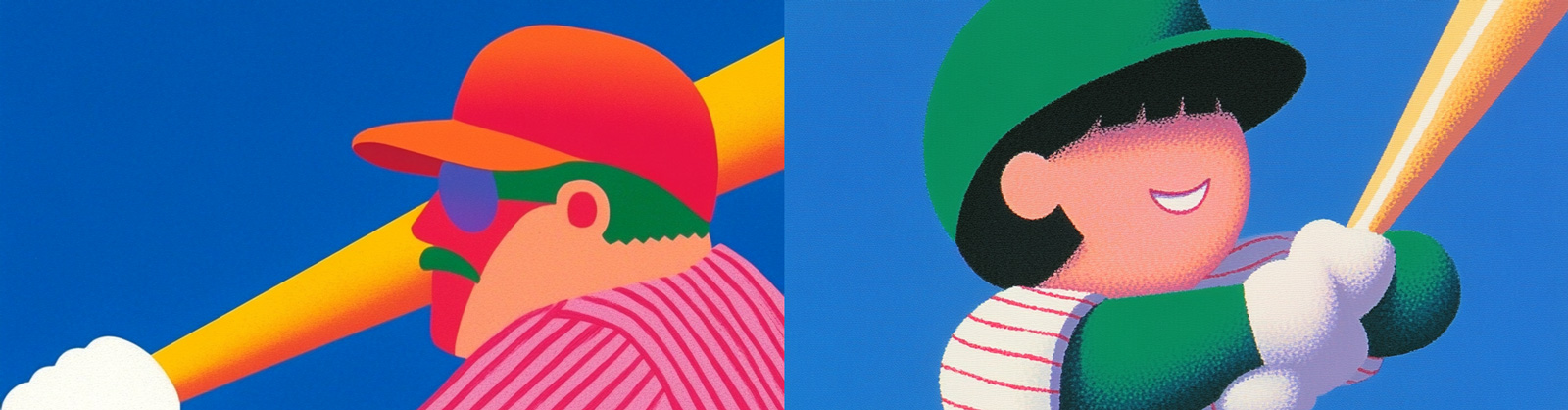 手绘可爱卡通棒球运动员打球姿势动作特写插图海报midjourney风格种子关键词咒语