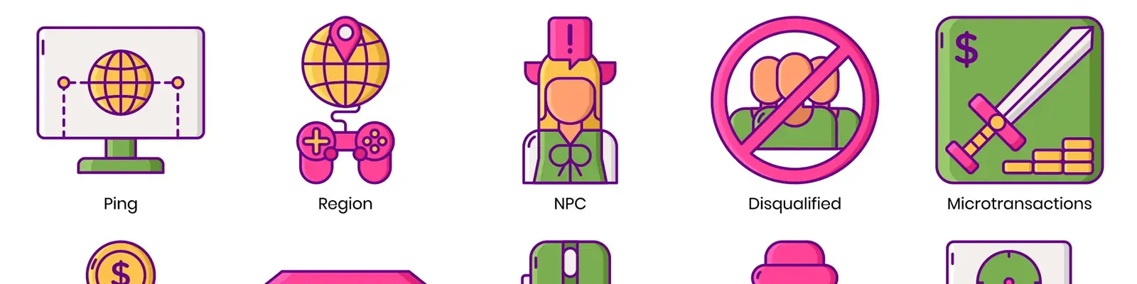 手绘电子竞技游戏图标插图ai矢量设计素材模版llustration