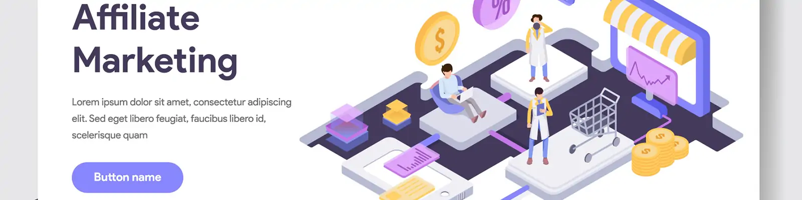 手绘电子商务电商市场购物插图ai矢量设计素材模版llustration