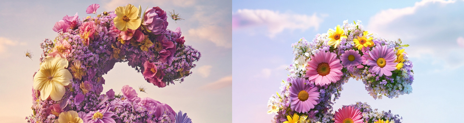 创意鲜花数字6图形立体模型midjourney关键词咒语