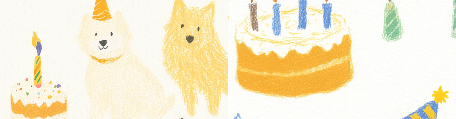 手绘可爱卡通宠物狗狗生日派对帽插图海报midjourney风格种子关键词咒语