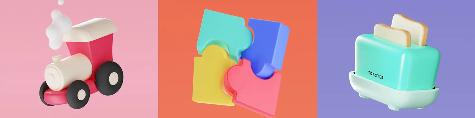 3D立体美食工具娱乐游戏元素图标插图figma设计素材模型