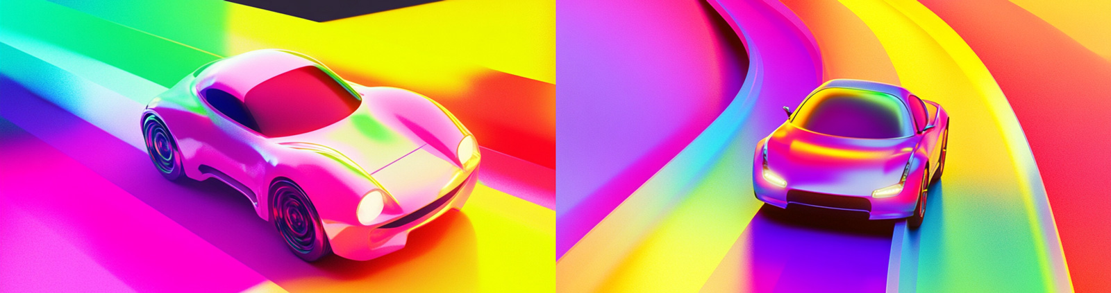 创意动感汽车跑车彩色跑道场景摄影海报midjourney风格种子关键词咒语