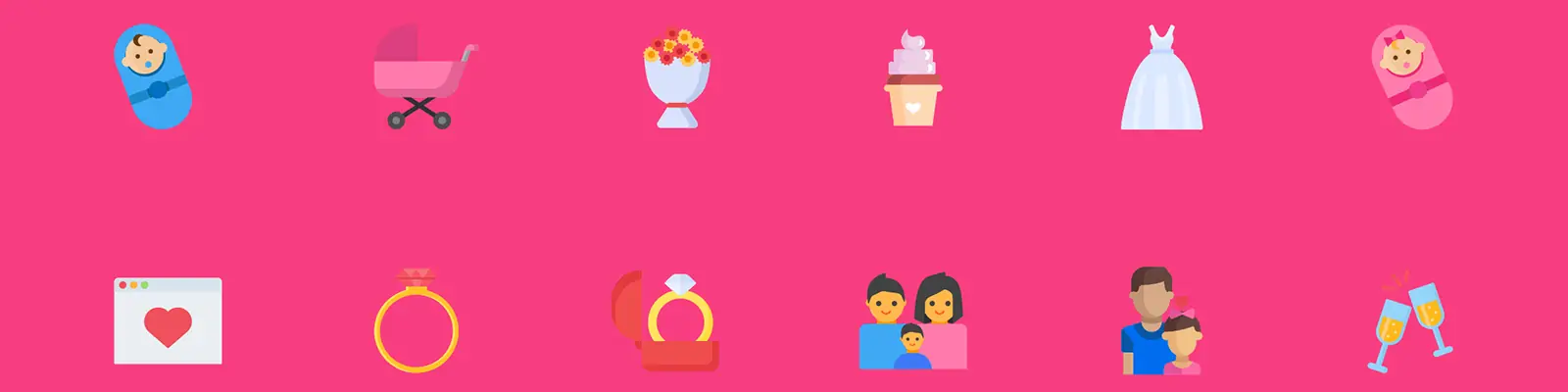 手绘爱心爱情幸福家庭礼物元素图标插图ai矢量设计素材模版llustration