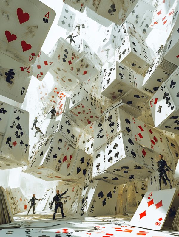 创意扑克牌迷宫场景海报midjourney关键词咒语-Ai宇宙吧-