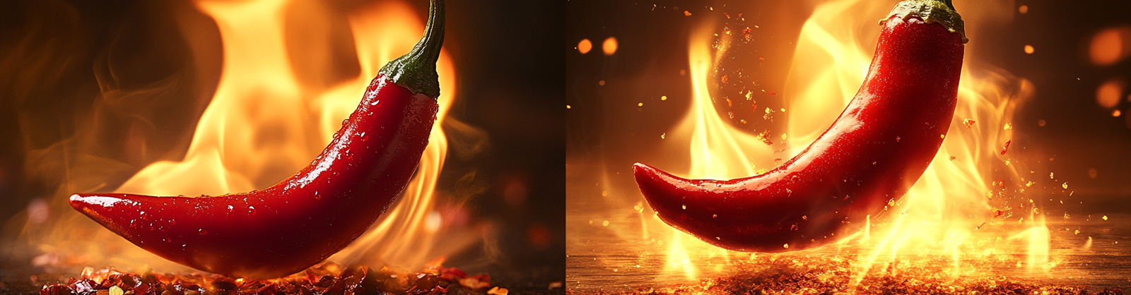 红色火焰小辣椒美食摄影海报midjourney关键词咒语