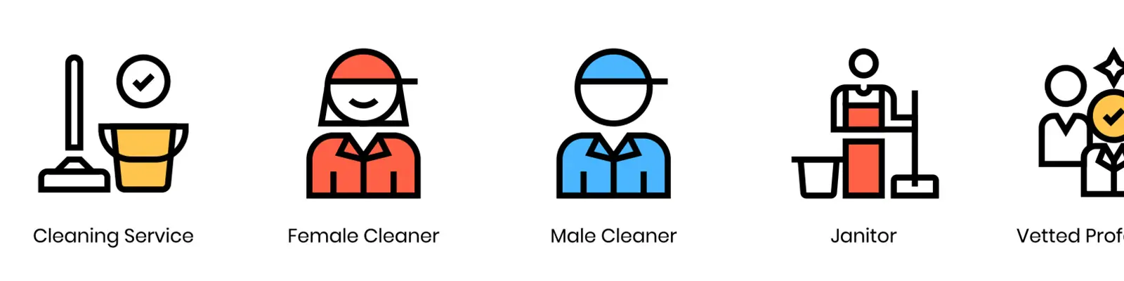 手绘清洁大扫除保洁图标插图ai矢量设计素材模版llustration