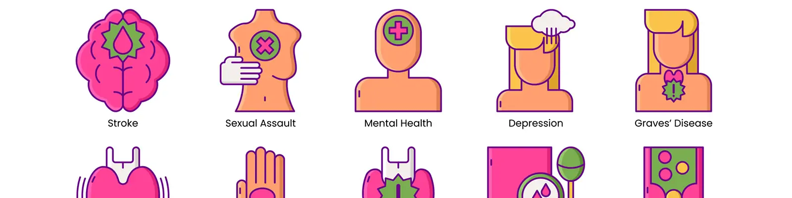 手绘男性女性健康标志图标插图ai矢量设计素材模版llustration