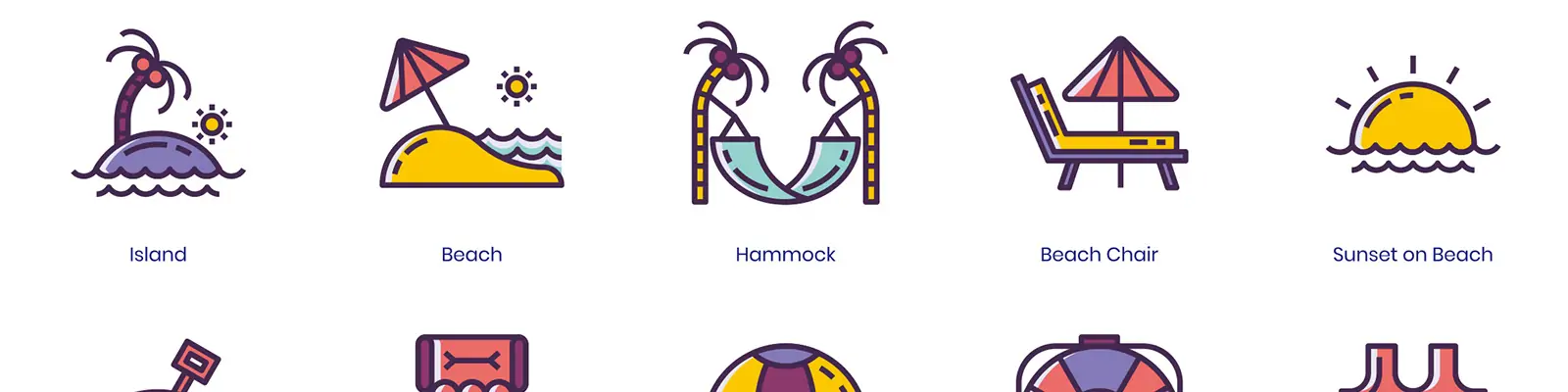 手绘旅行元素标志图标插图ai矢量设计素材模版llustration