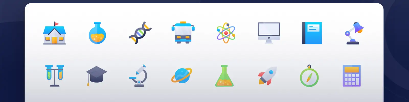 手绘儿童学习教育元素图标插图ai矢量设计素材模版llustration