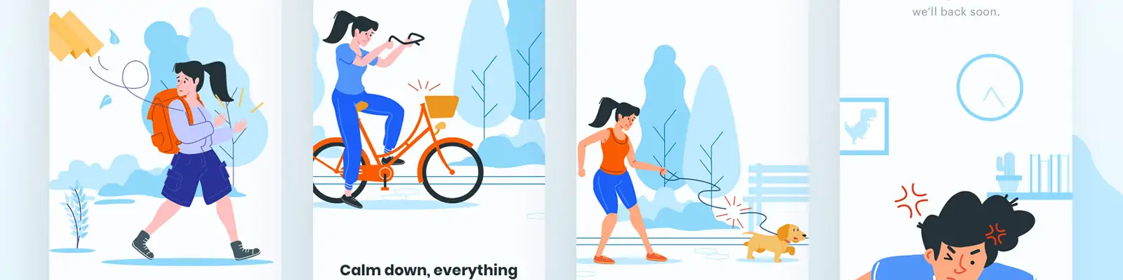 手绘卡通人物空状态错误页面插图ai矢量设计素材模版llustration