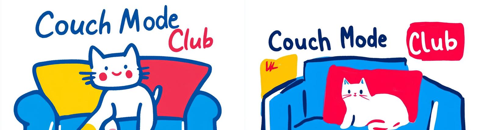 手绘可爱卡通动物猫咪躺在沙发上插图海报midjourney风格种子关键词咒语