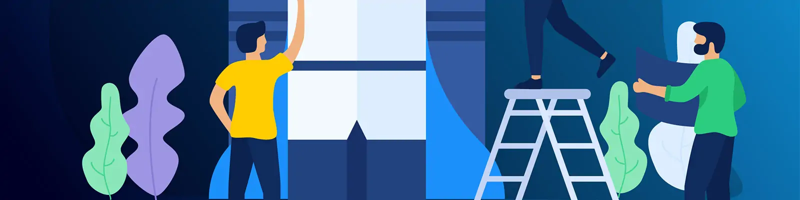 手绘商务卡通人物团队合作插图ai矢量设计素材模版llustration