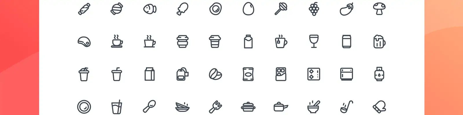 手绘简约线条食品饮料厨房图标插图ai矢量设计素材模版llustration