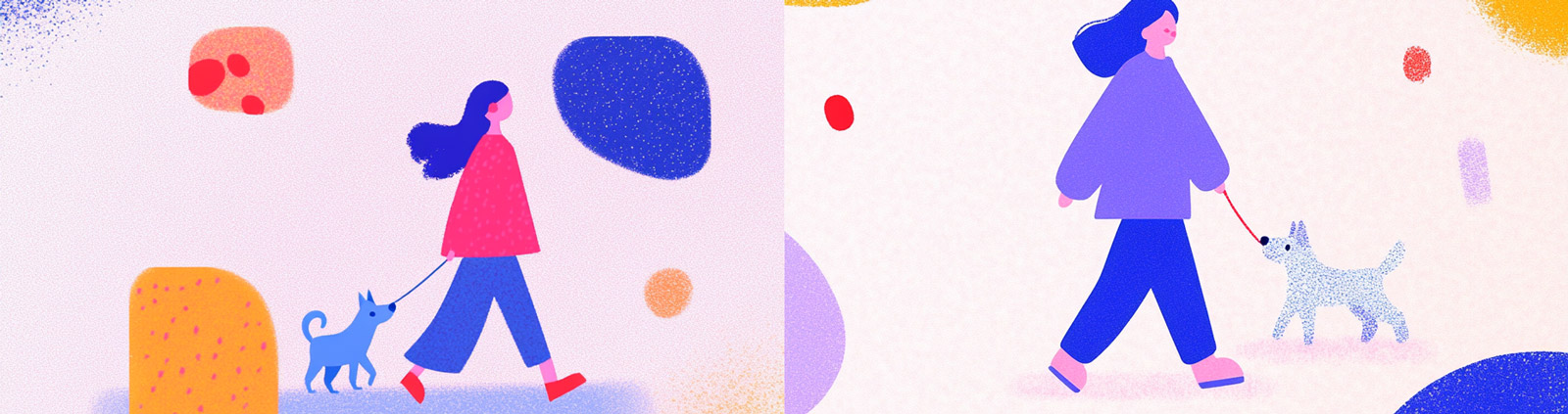 手绘可爱卡通人物狗狗插图海报midjourney风格种子关键词咒语