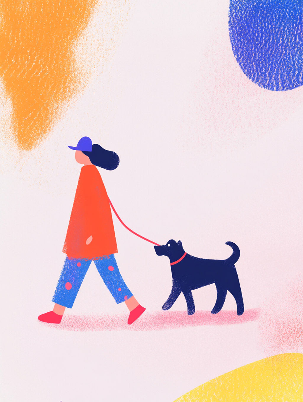 Midjourney - 手绘可爱卡通人物狗狗插图海报midjourney风格种子关键词咒语 动漫卡通-Ai宇宙吧-