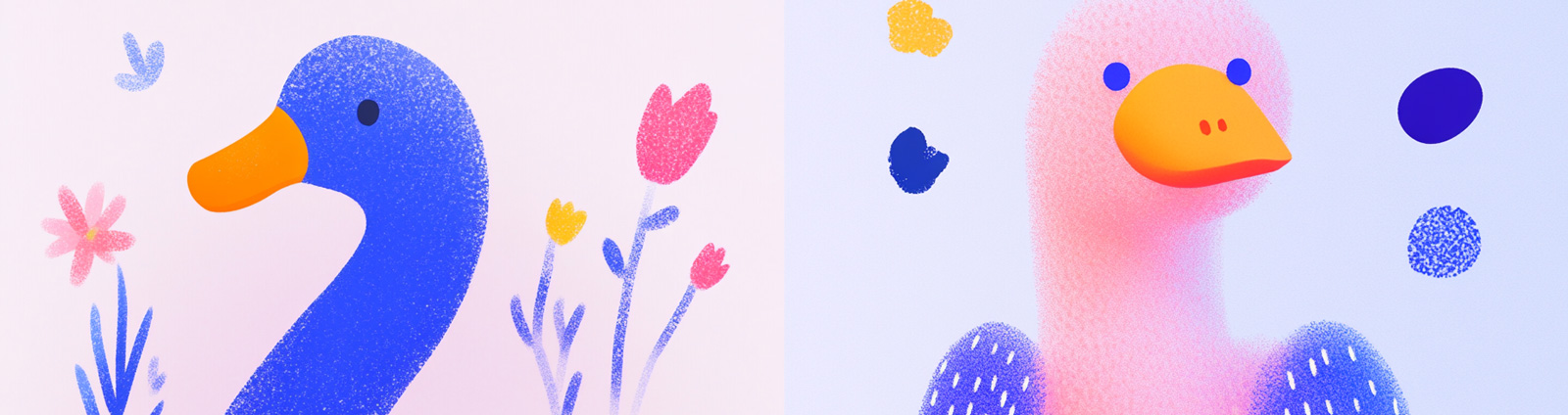 手绘可爱动物天鹅立体雕塑插图海报midjourney风格种子关键词咒语