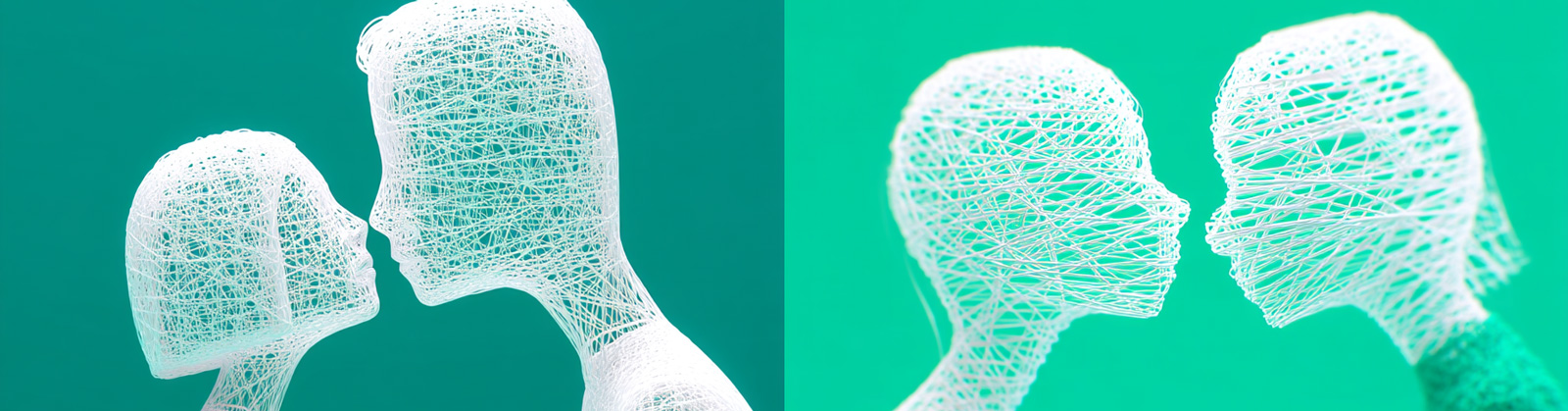 超现实主义白色细线男女接吻立体模型摄影海报midjourney风格种子关键词咒语