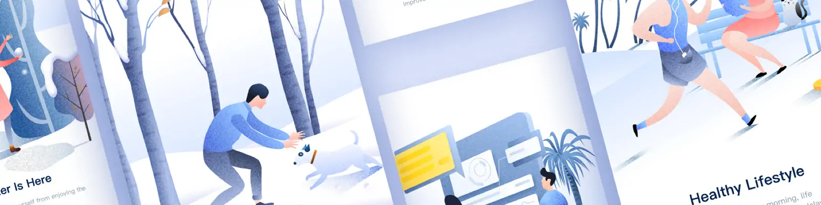 手绘商务卡通人物数据图表插图海报ai矢量设计素材模版lllustration