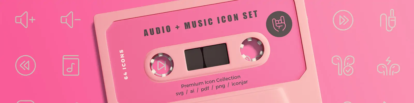 手绘简约线条音频声音图标插图ai矢量设计素材模版lllustration