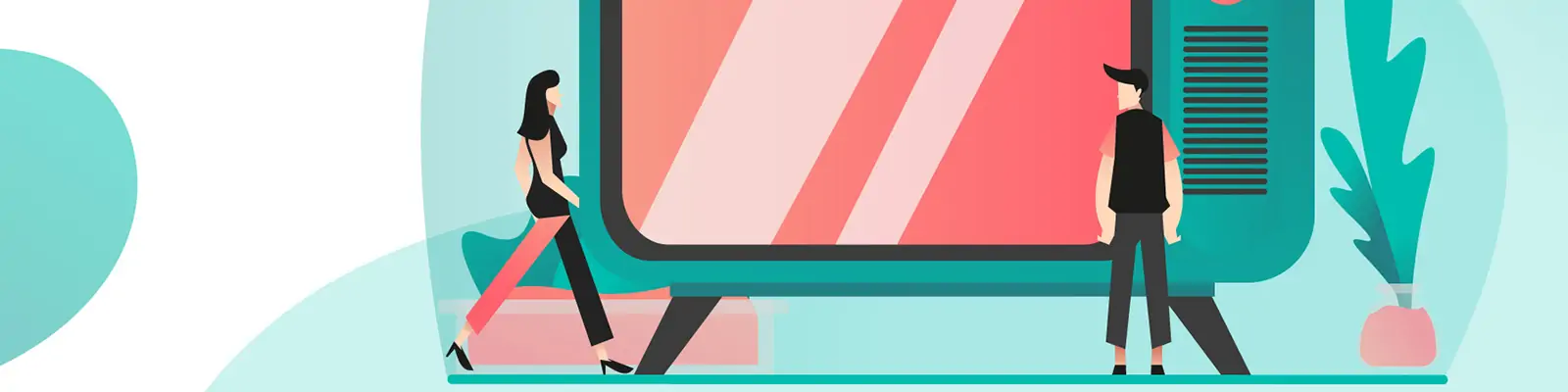 手绘卡通人物通信媒体插图海报ai矢量设计素材模版llustration