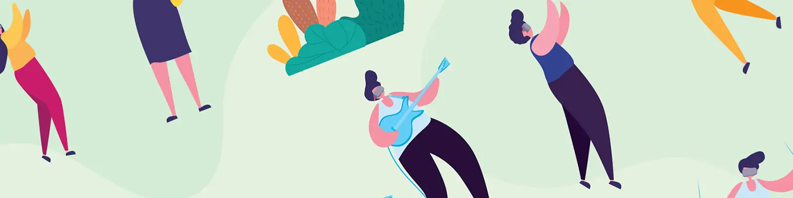 手绘卡通人物工作生活电商购物音乐节插图ai矢量设计素材模版llustration