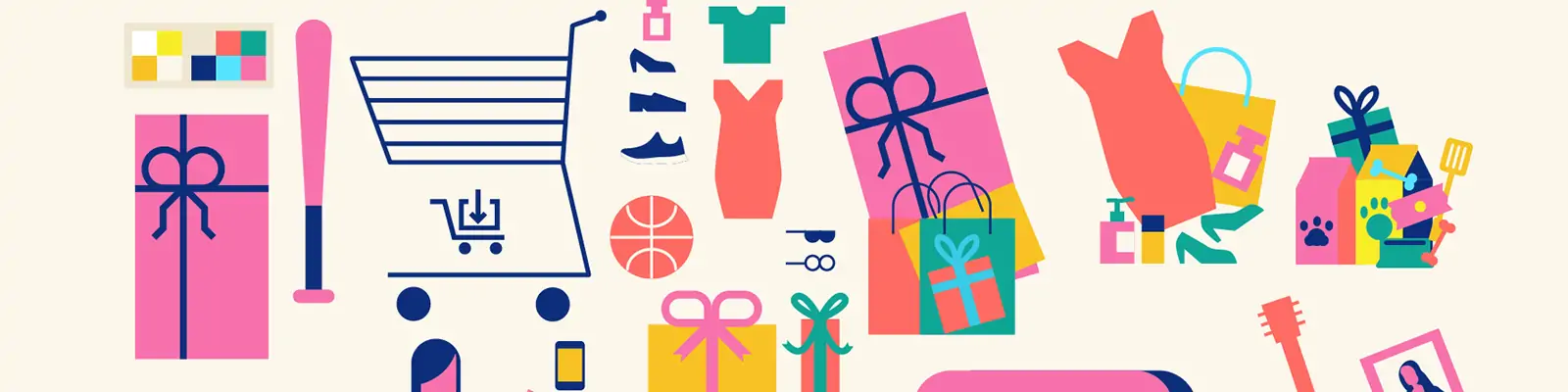 手绘卡通人物电商购物角色插图ai矢量设计素材模版llustration