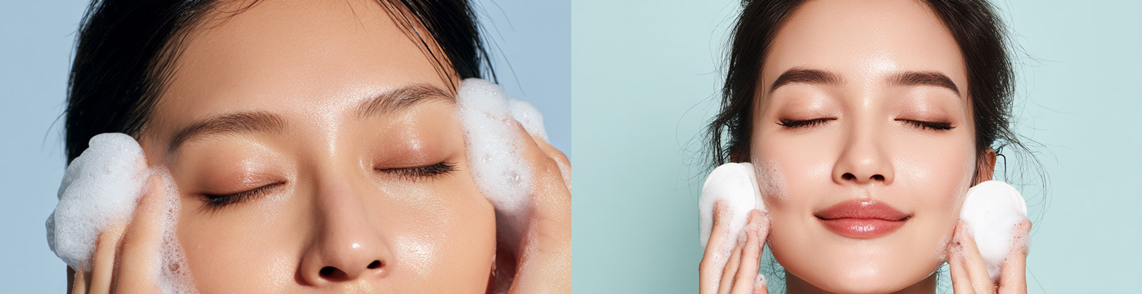 美丽女孩洗脸泡沫产品广告摄影海报midjourney关键词咒语