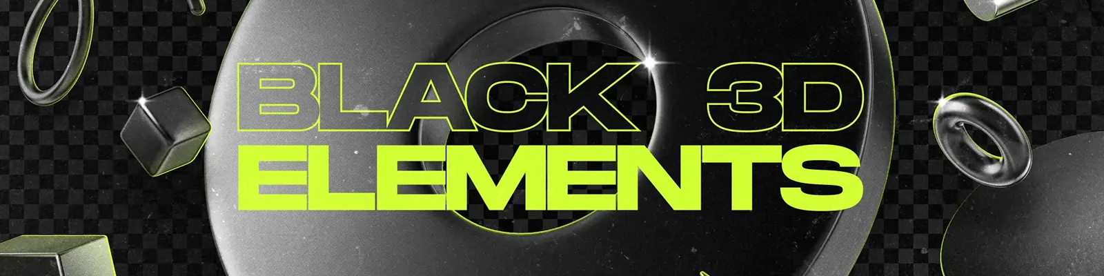 3D立体黑色抽象几何图形元素海报背景png免扣设计素材模版