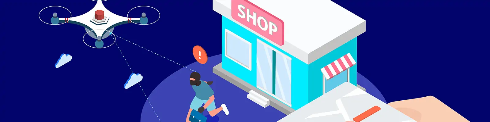 手绘无人机日常生活应用场景等距插图矢量设计素材模版llustration