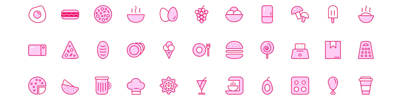 手绘食物美食果汁饮料图标插图ai矢量设计素材模版llustration