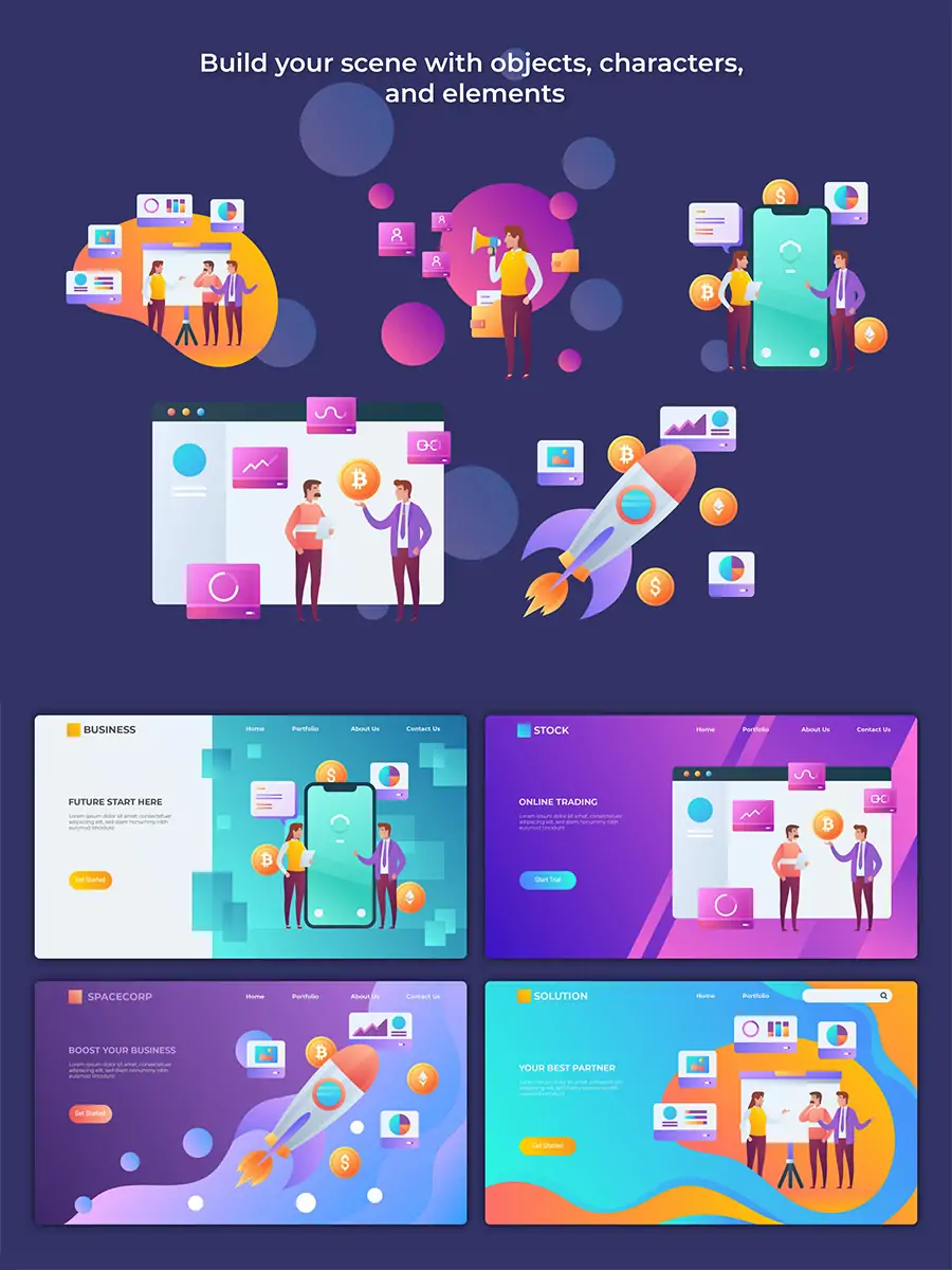 Midjourney - 手绘商务企业人物登录页面插图ai矢量设计素材模版llustration Illustrations矢量-Ai宇宙吧-