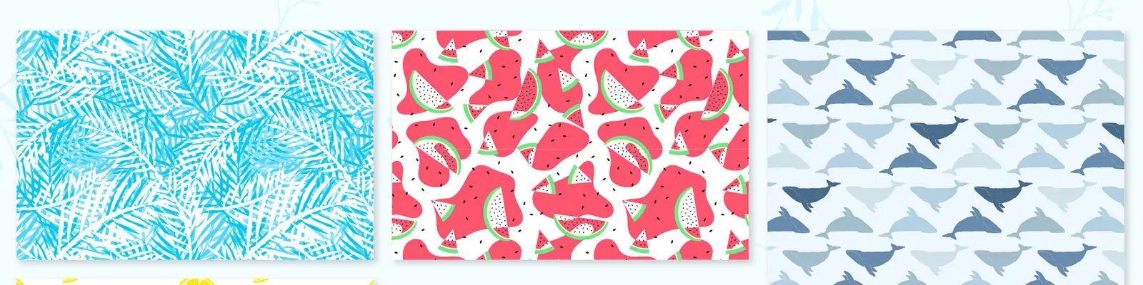 手绘夏季Summer花纹无缝图案纹理插图海报背景ai矢量设计素材模版lllustration