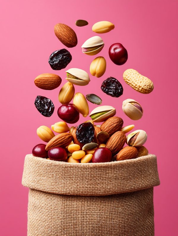 混合果干坚果开心果花生产品摄影海报midjourney关键词咒语-Ai宇宙吧-