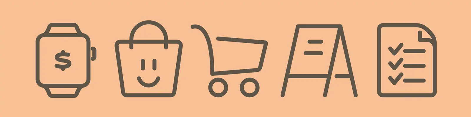 手绘简约线条电商购物图标插图ai矢量设计素材模版Ilustration