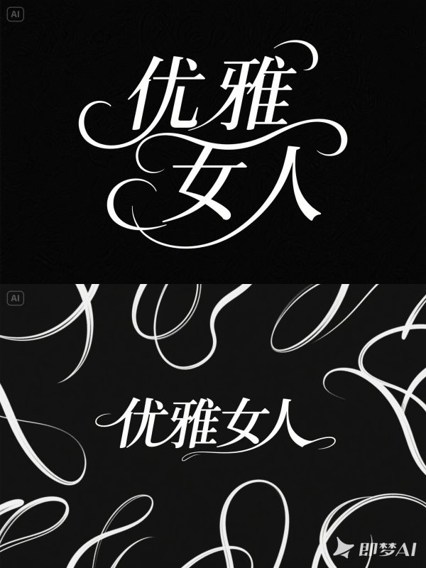 精致简洁优美线条优雅女性产品活动海报字体设计素材-即梦ai关键词描述咒语-Ai宇宙吧-