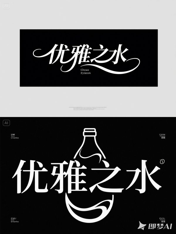 精致简洁优美线条优雅女性产品活动海报字体设计素材-即梦ai关键词描述咒语-Ai宇宙吧-