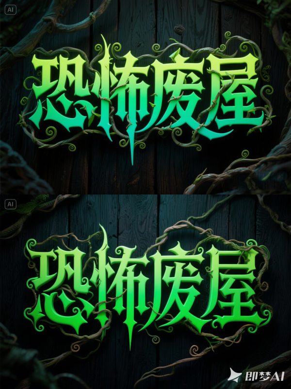 游乐园鬼屋恐怖短剧游戏小说电影海报字体设计素材-即梦ai关键词描述咒语-Ai宇宙吧-