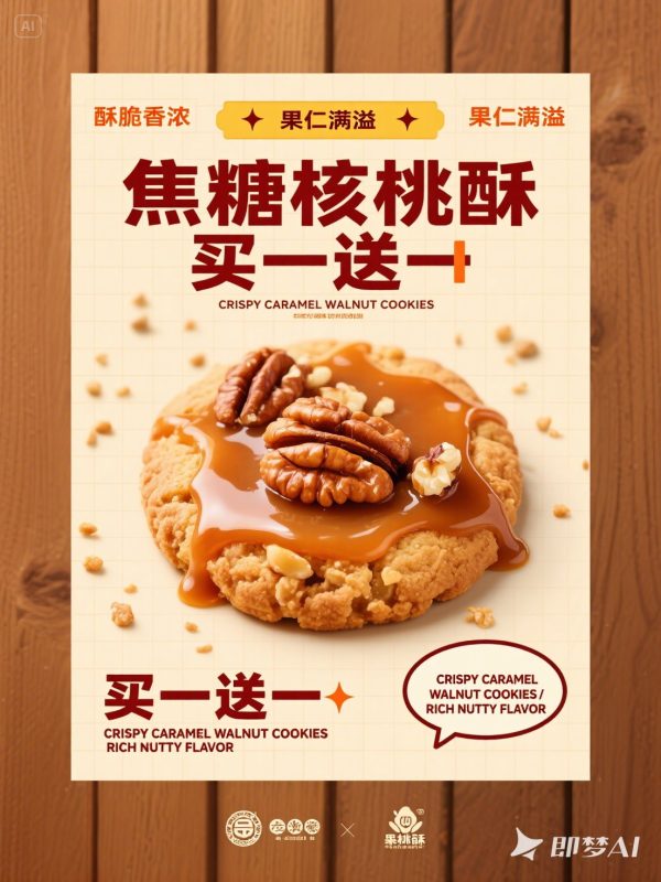 复古怀旧风中式糕点烘焙甜品蛋糕店活动传单海报-即梦ai关键词描述咒语-Ai宇宙吧-