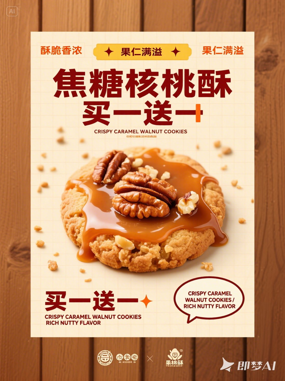 Midjourney - 复古怀旧风中式糕点烘焙甜品蛋糕店活动传单海报-即梦ai关键词描述咒语 即梦Ai-Ai宇宙吧-