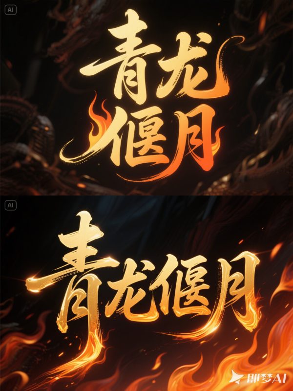 东方艺术书法火焰武侠短剧电影游戏海报字体设计素材-即梦ai关键词描述咒语-Ai宇宙吧-