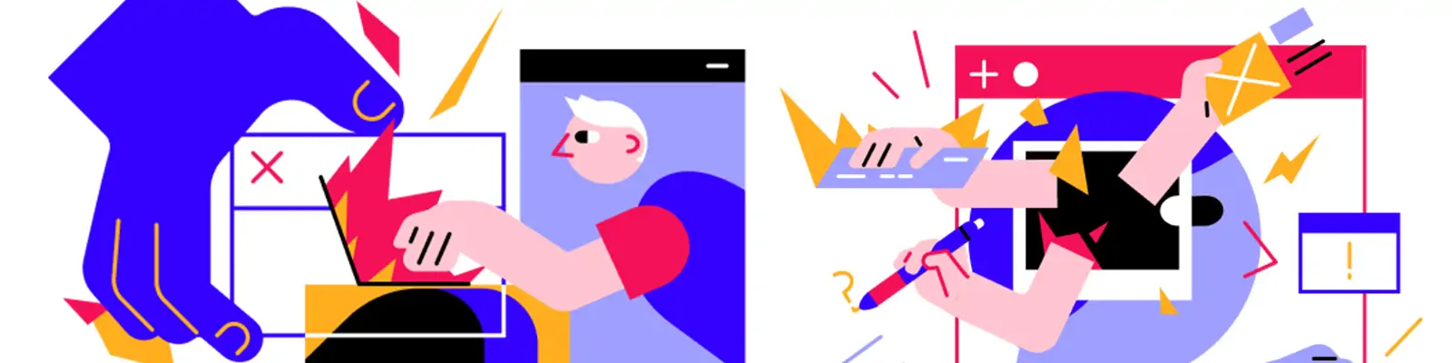 创意手绘抽象艺术几何图形卡通人物插图ai矢量设计素材Ilustration