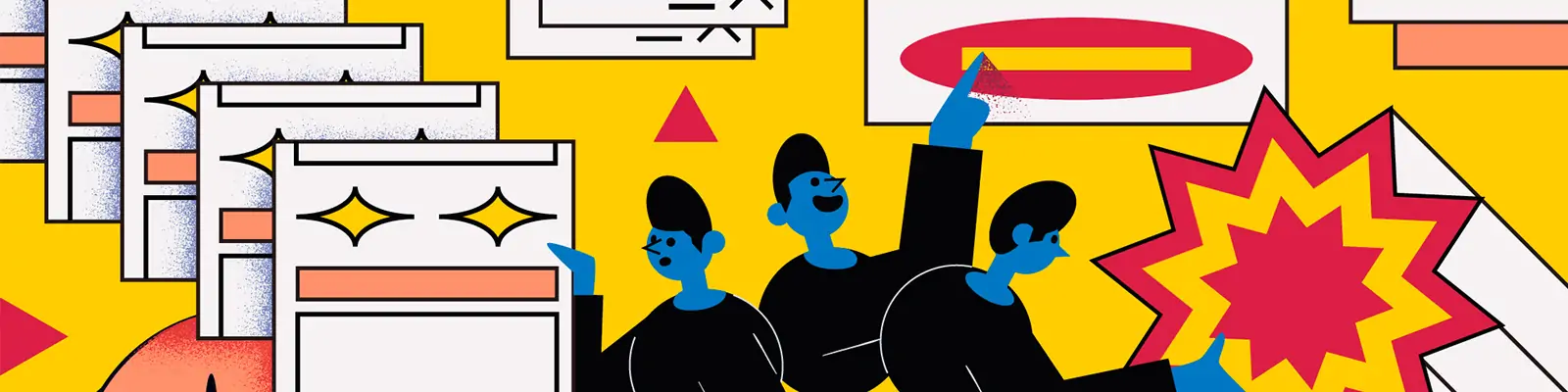 创意手绘卡通人物几何图形抽象艺术插图ai矢量设计素材Ilustration